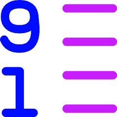 List 9 To 1 Icon from Flex Neon Set