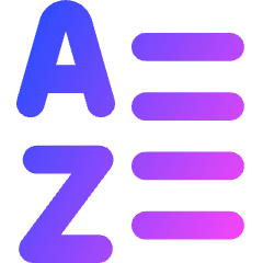 List A To Z Icon from Core Gradient Set