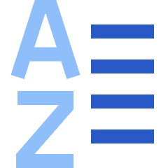 List A To Z Icon from Sharp Flat Set