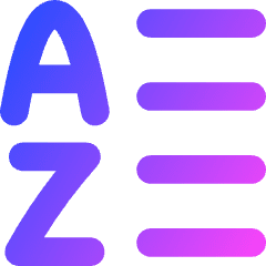 List A To Z Icon from Flex Gradient Set