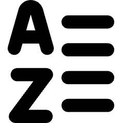 List A To Z Icon from Core Solid Set