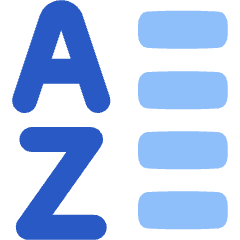 List A To Z Icon from Plump Flat Set