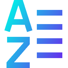 List A To Z Icon from Sharp Gradient Set
