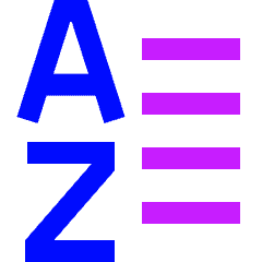 List A To Z Icon from Sharp Neon Set