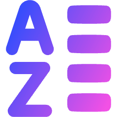 List A To Z Icon from Plump Gradient Set