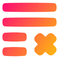 List Cross Icon from Plump Gradient Set