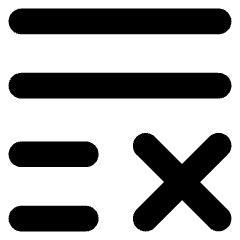 List Cross Icon from Core Solid Set