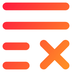 List Cross Icon from Core Gradient Set