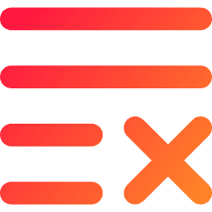 List Cross Icon from Flex Gradient Set