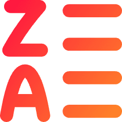 List Z To A Icon from Flex Gradient Set