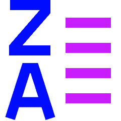 List Z To A Icon from Sharp Neon Set