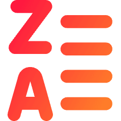 List Z To A Icon from Core Gradient Set