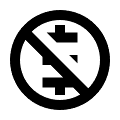 Non Commercial Dollars Icon from Sharp Line - Streamline Material Set