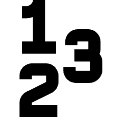 Number Icon from Sharp Solid Set