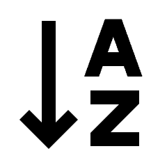 Order Ascending Alphabetical Fill Icon from Sharp Fill - Streamline Material Set