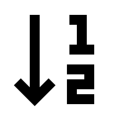 Order Ascending Numbers Fill Icon from Sharp Fill - Streamline Material Set
