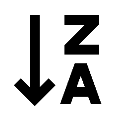 Order Descending Alphabetical Fill Icon from Sharp Fill - Streamline Material Set