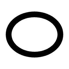 Oval Shape Icon from Sharp Line - Streamline Material Set