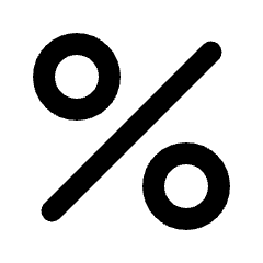 Percent Icon from Rounded Line - Streamline Material Set