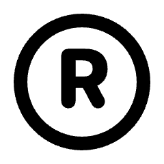 Registered Icon from Rounded Line - Material Pro Set