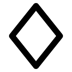 Rhombus Shape Icon from Outlined Line - Streamline Material Set
