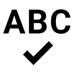 Spell Check Icon from Sharp Line - Streamline Material Set