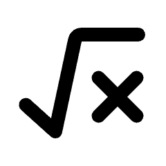 Square Root X Icon from Rounded Line - Material Pro Set