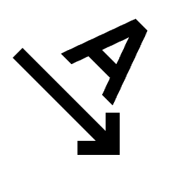 Text Rotation Angledown Icon from Sharp Line - Streamline Material Set