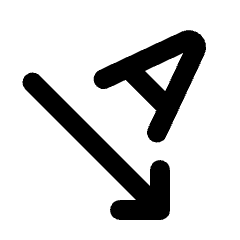 Text Rotation Angledown Fill Icon from Rounded Fill - Streamline Material Set