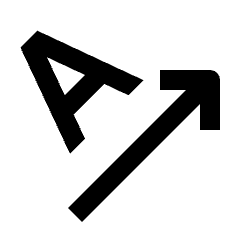 Text Rotation Angleup Fill Icon from Outlined Fill - Streamline Material Set