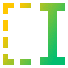 Text Select End Icon from Sharp Gradient Set