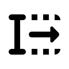 Text Select Move Forward Character Icon from Rounded Line - Streamline Material Set