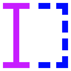 Text Select Start Icon from Sharp Neon Set