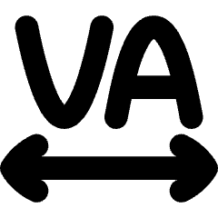 Text Tracking Icon from Flex Solid Set