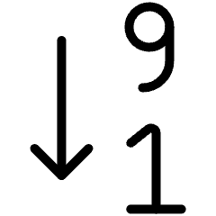 Arrange Number Descending Icon from Ultimate Light Set