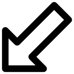 Thick Arrow Diagonal Bottom Left Icon from Core Remix Set