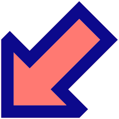 Thick Arrow Diagonal Bottom Left Large Icon from Sharp Pop Set