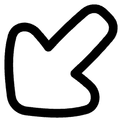 Thick Arrow Diagonal Bottom Left Large Icon from Flex Line Set