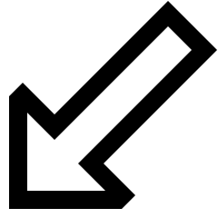 Thick Arrow Diagonal Bottom Left Icon from Sharp Line Set