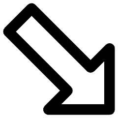 Thick Arrow Diagonal Bottom Right Icon from Core Remix Set