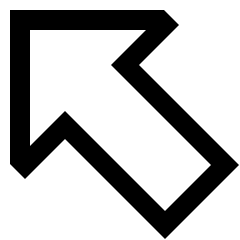 Thick Arrow Diagonal Upper Left Large Icon from Sharp Line Set