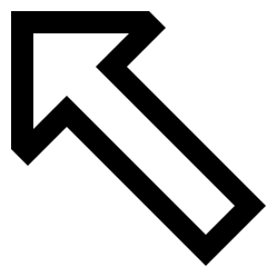 Thick Arrow Diagonal Upper Left Icon from Sharp Line Set