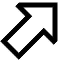 Thick Arrow Diagonal Upper Right Large Icon from Sharp Line Set