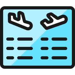 Plane Board Arrival Departure Icon from Ultimate Colors Set