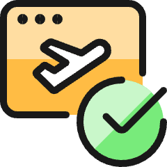 Plane Boarding Pass Check Icon from Ultimate Colors Set