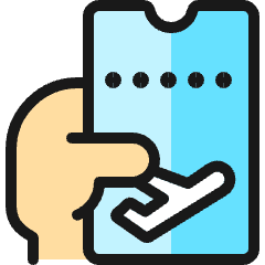 Plane Boarding Pass Hand Icon from Ultimate Colors Set