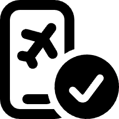 Plane Boarding Pass Smartphone Check Icon from Ultimate Bold Set