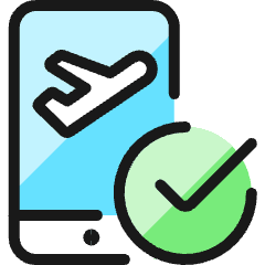 Plane Boarding Pass Smartphone Check Icon from Ultimate Colors Set