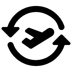 Plane Ticket Return Icon from Ultimate Bold Set