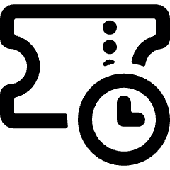 Ticket Clock Icon from Ultimate Bold Set